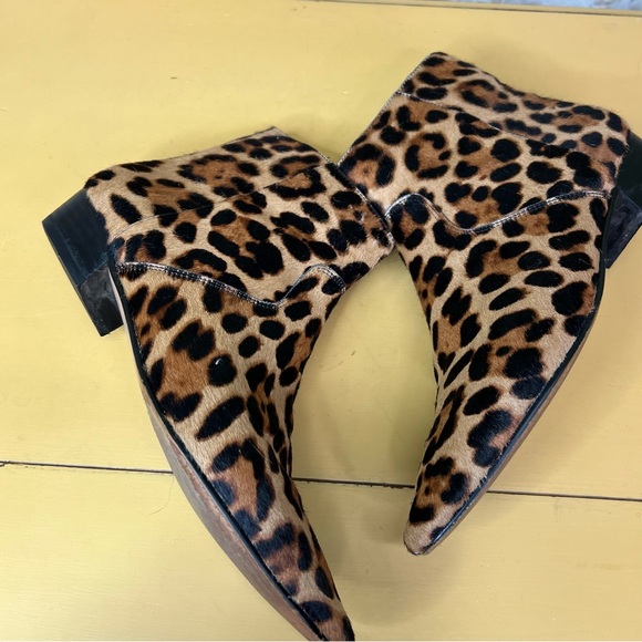 J. CREW Leopard Print Calf Hair Ankle Boots, 7 - Picture 9 of 12